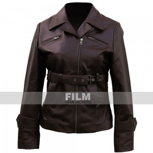CAPTAIN AMERICA PEGGY CARTER BROWN LEATHER JACKET